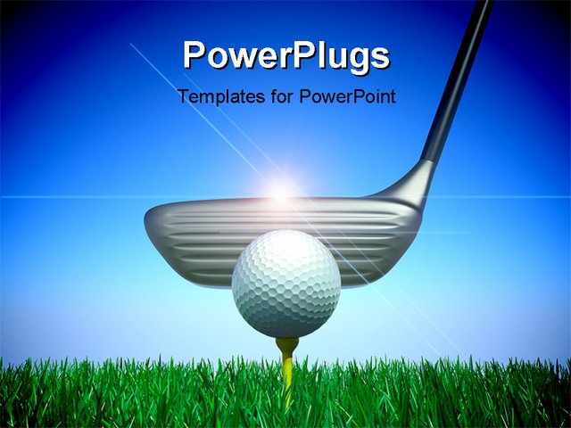 Powerpoint Template A Person Playing Golf With Sky In The Background 1408 Golf Course Powerpoint Templates
