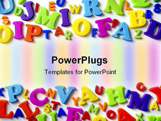 PowerPoint Template about abc, alphabet, background