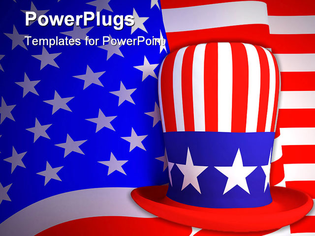 PowerPoint Template about hat of the uncle sam, america, background