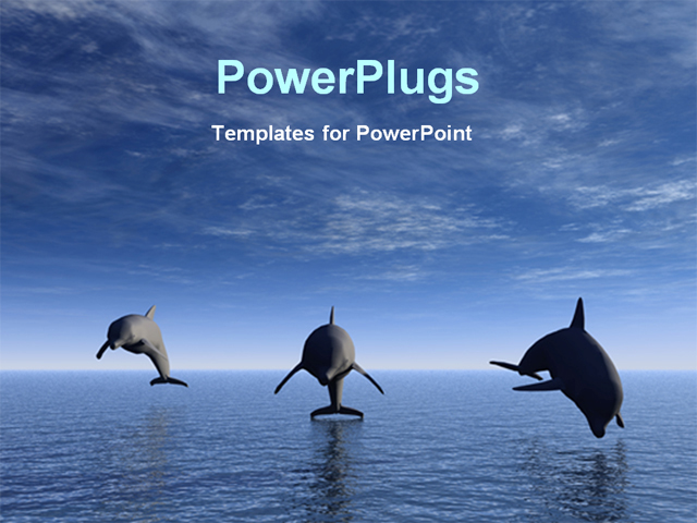 PowerPoint Template about dolphin, pets, sea