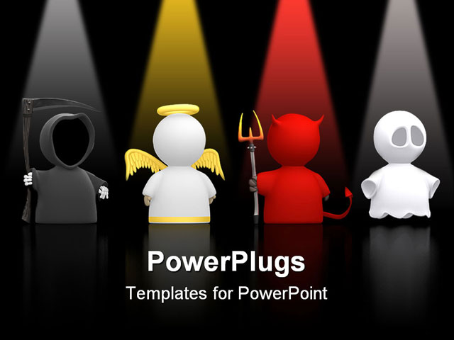 PowerPoint Template about death, angel, devil