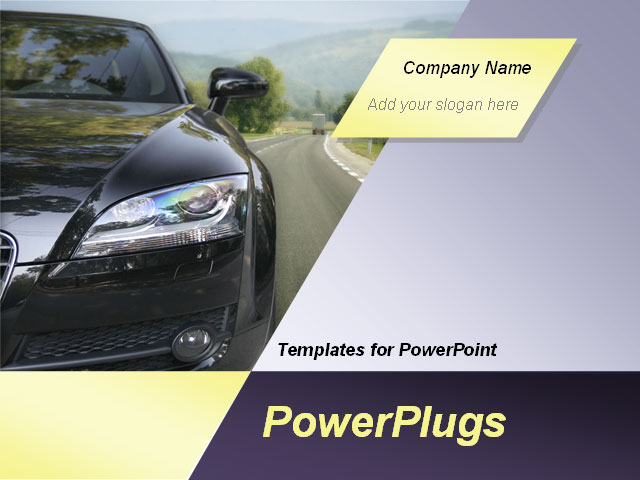 Black Car On The Highway Animated Powerpoint Template Background Of Auto Automobile Car Powerpoint Template Automotive