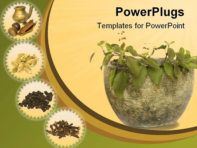 PowerPoint Template about healthy, herbalism, holy