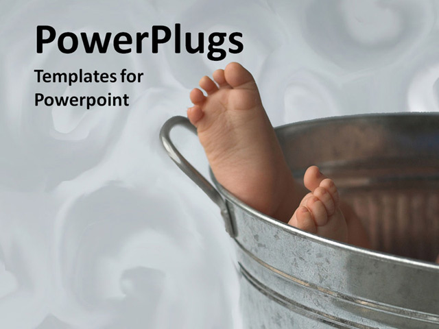 PowerPoint Template about baby, feet, toddler