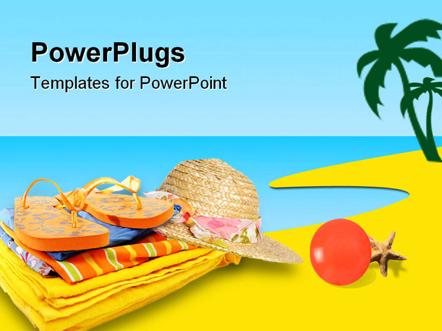 PowerPoint Template about beach clothes, active, background