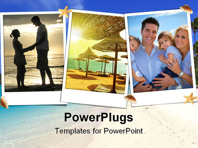 PowerPoint Template about beach scene, beach, coast