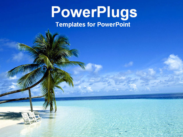 powerpoint-template-two-palm-trees-on-a-white-beach-with-chairs-in