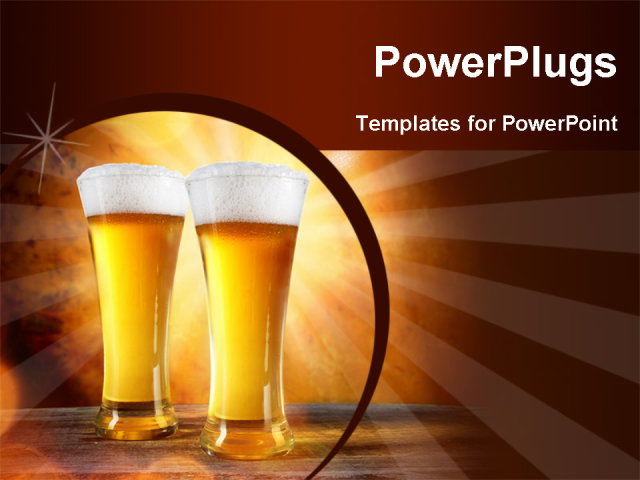 beer-in-a-glass-with-gold-background-powerpoint-template-background-of