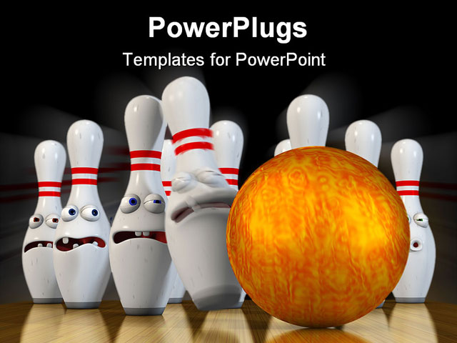 PowerPoint Template about ten pin bowling, activity, alley