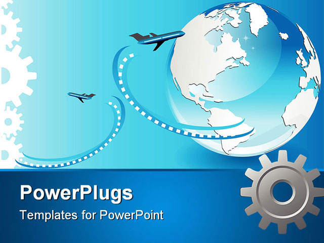 PowerPoint Template about business concept, vector, aeroplane