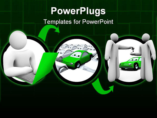 PowerPoint Template about going online, find car and buy, agreement