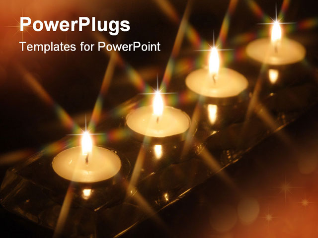 PowerPoint Template about candle, burn, candles