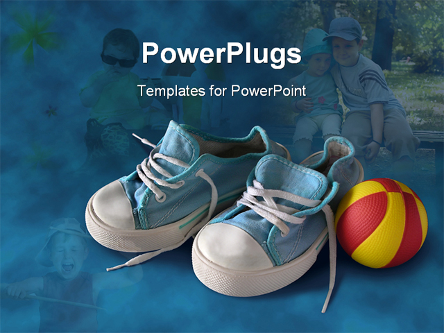 PowerPoint Template about baby, background, ball
