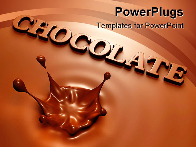 3d Render Of Simple Chocolate Splash And Inscription Powerpoint Template Background Of Chocolate Chocolate Powerpoint Template