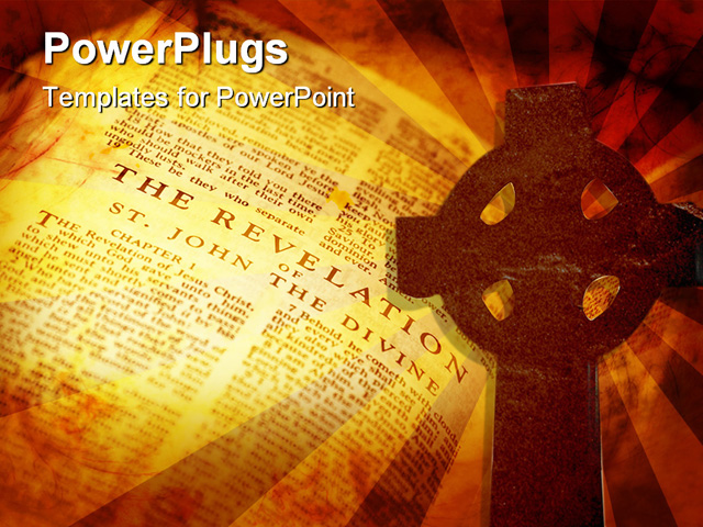 PowerPoint Template about christian cross, according, ancient