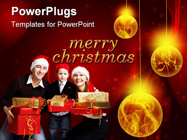 PowerPoint Template about christmas card, adorn, background