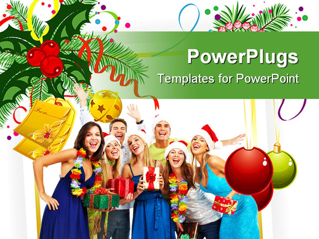 PowerPoint Template about christmas theme, artwork, background