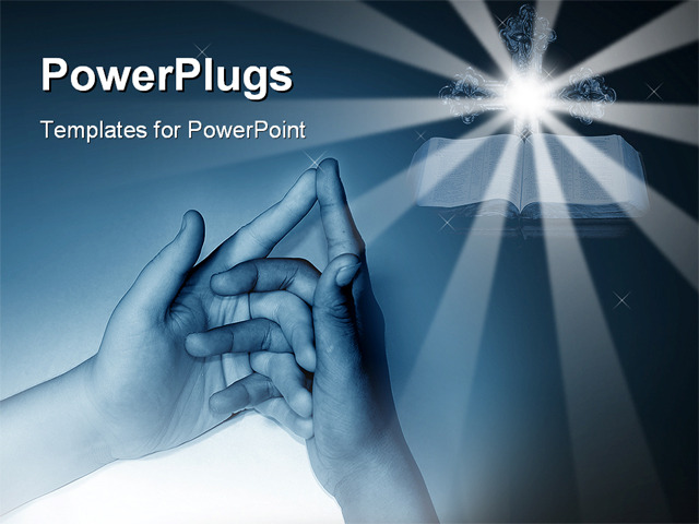 Powerpoint Template Two Hands With A Holy Book In The Background 7286 Powerpoint Templates For Church Presentation