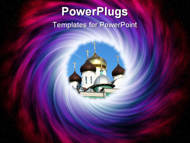 PowerPoint Template about space vortex, orthodox, church