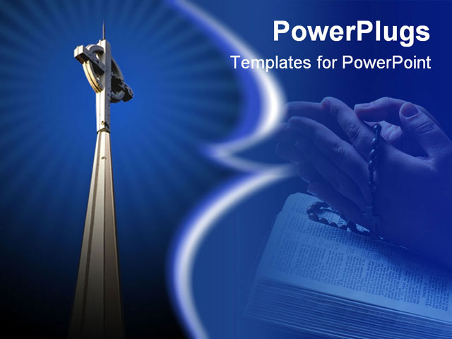 PowerPoint Template about radiant, church steeple, christian