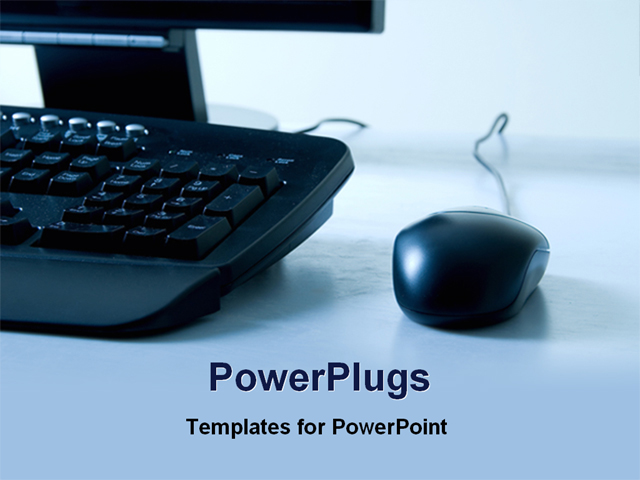 Powerpoint Template Cool View Of A Computer Keyboard And Mouse On Light Blue Background 7473 Computer Templates For Powerpoint