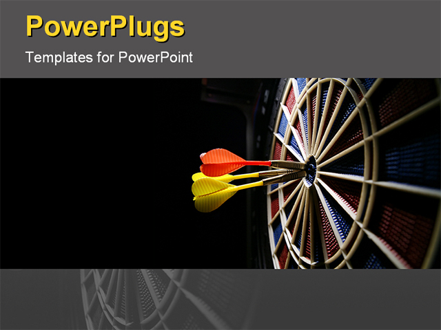 PowerPoint Template about darts, compete, compitition