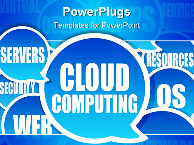 PowerPoint Template about cloud computing background, application, background