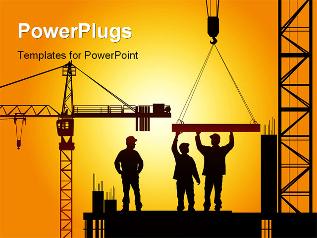Construction Industry Concept Powerpoint Template Background Of Architect Building Powerpoint Templates Building Construction