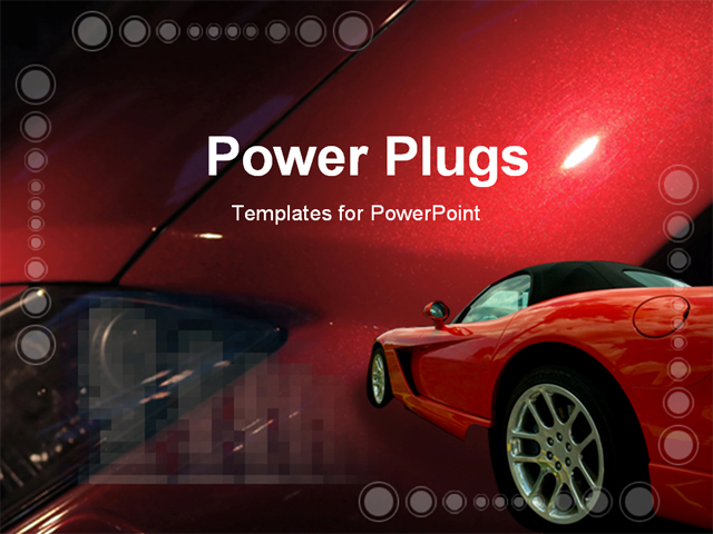 PowerPoint Template about red car, abstract, luxury car