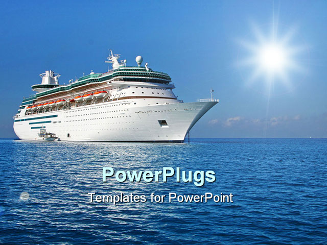 PowerPoint Template about blue, boat, caribbean