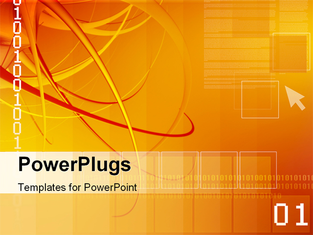 PowerPoint Template about digital, numbers, boxes