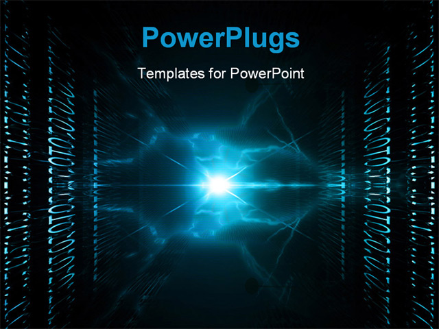 Powerpoint Template Abstract View Of Lots Of Binary And Shinning Blue Light 9470 Digital Powerpoint Template