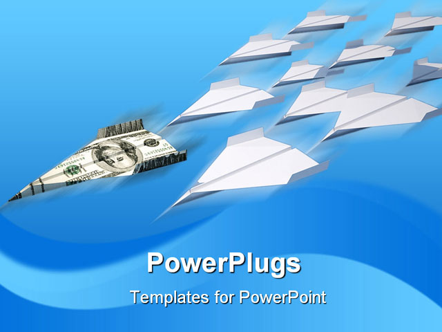 PowerPoint Template about paper airplanes, abstract, aircraft