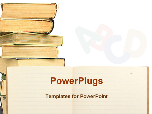 Powerpoint Template High Stack Of Books Of Different Shapes And Sizes 10610 Book Template For Powerpoint