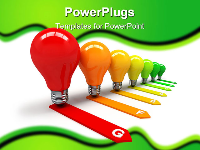 PowerPoint Template about energy efficiency concept, appliance, background