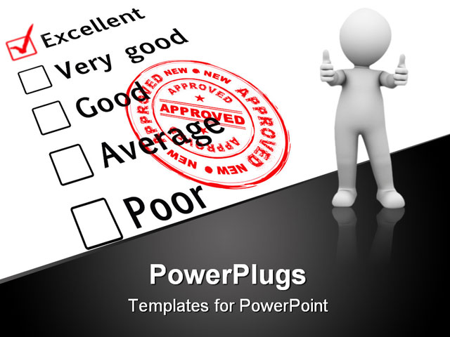 Passed Your Business Evaluation With Excellent Grade And Ink St Powerpoint Template Excellent Powerpoint Templates