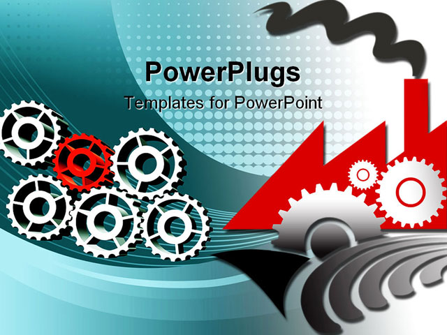 PowerPoint Template about factory shape, architecture, art