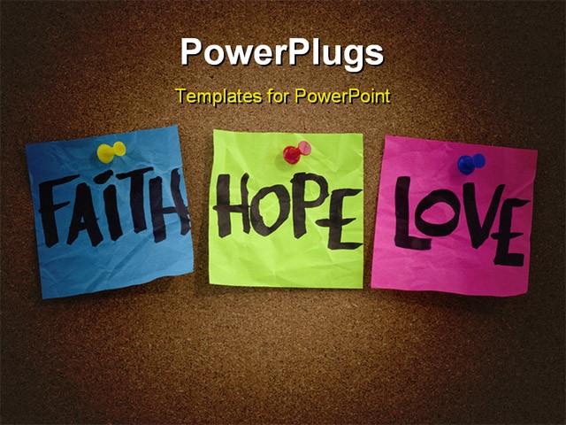 PowerPoint Template about faith, hope love, religion
