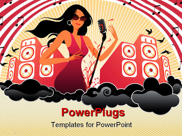 PowerPoint Template about fashion, girl, grunge