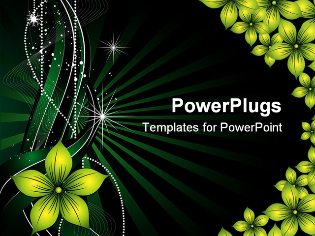 PowerPoint Template about flower, background, art