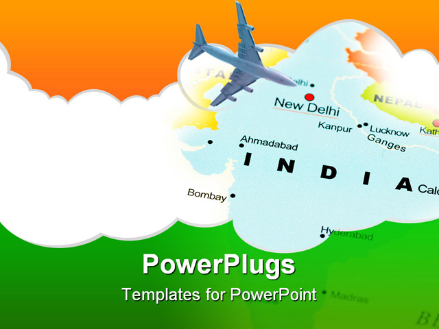PowerPoint Template about india, map, asia