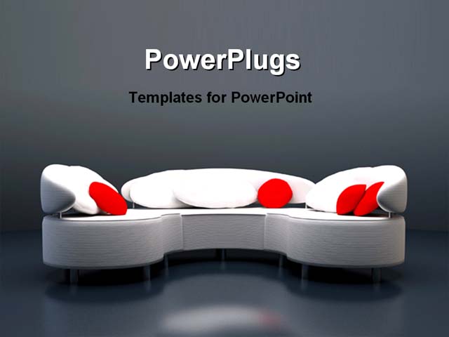 PowerPoint Template about furniture, design, grey