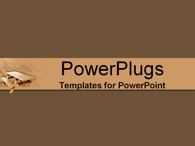 PowerPoint Template about furniture, picnic table, outdoor setting