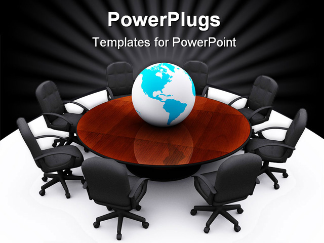 PowerPoint Template about global meeting, america, business