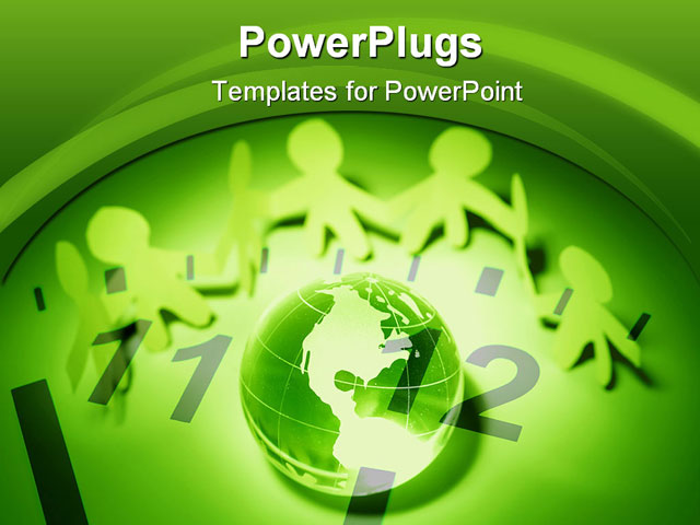 PowerPoint Template about global time, business, clock