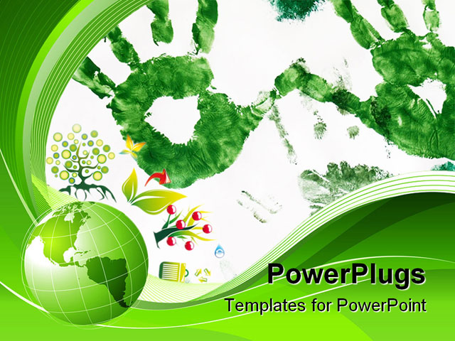 PowerPoint Template about green abstract, lines background, abstract