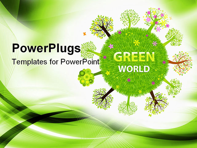 PowerPoint Template about green world, agriculture, background