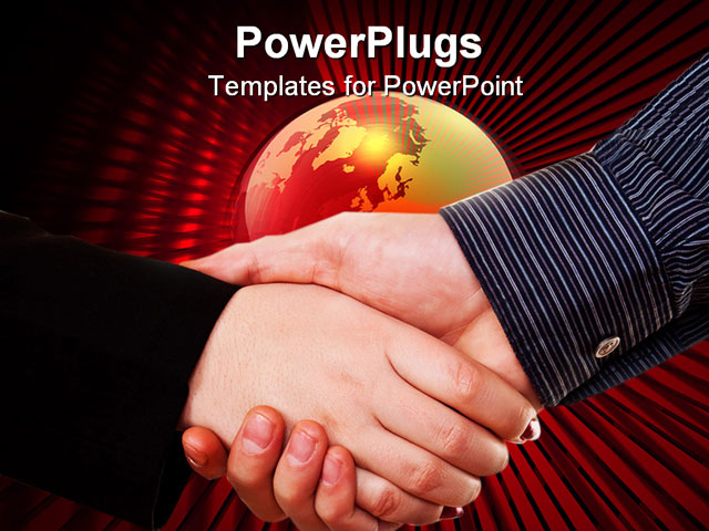 PowerPoint Template about hand shaking hand, adult, agree