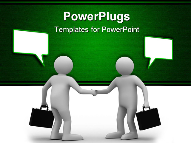 PowerPoint Template about handshake, meeting, businessmen