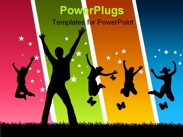 PowerPoint Template about friends, happy, heaven
